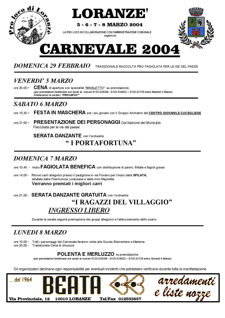 Manifesto carnevale 2008